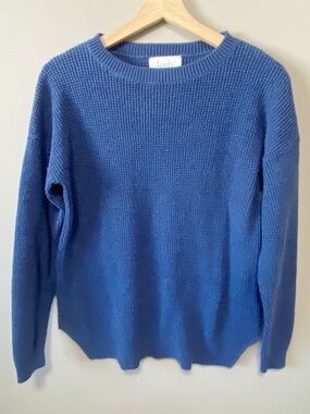 Kersh Sapphire Blue Crewneck Knit Sweater